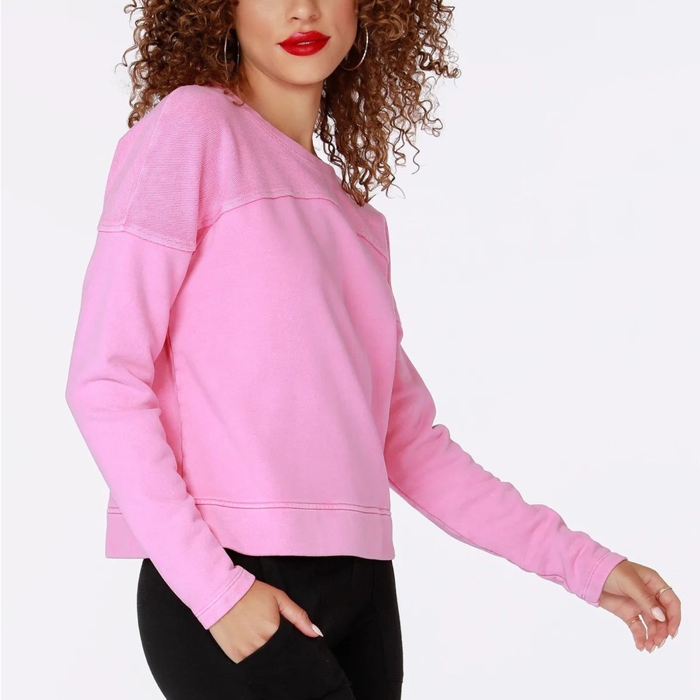 NWT! Bobi Pink Reverse Yoke Pullover Size Small - Picture 6 of 7